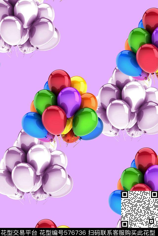 彩色气球抽象渐变创意数码印花华亿平台下载（图片编号: 576736） - 瓦栏（Walan）