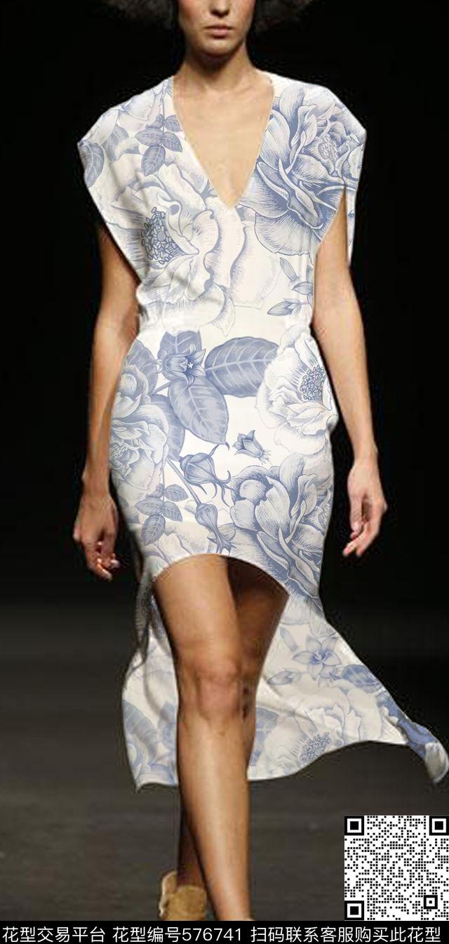 休闲时尚素雅花卉2016春夏传统印花华亿平台下载（图片编号: 576741） - 瓦栏（Walan）