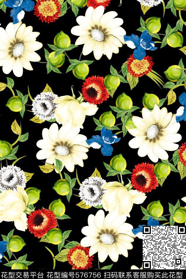 花卉数码印花华亿平台下载（图片编号: 576756） - 瓦栏（Walan）