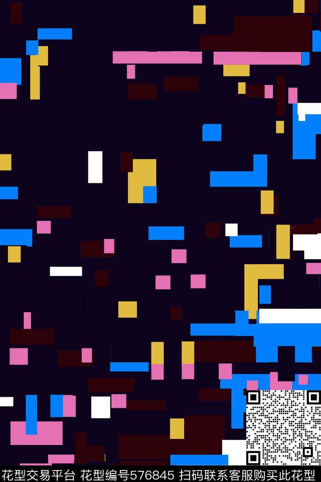 马赛克时尚炫彩俄罗斯方块传统印花华亿平台下载（图片编号: 576845） - 瓦栏（Walan）