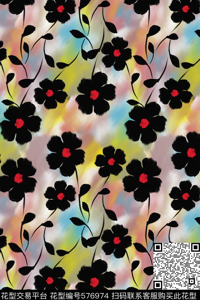 高贵花卉时尚传统印花华亿平台下载（图片编号: 576974） - 瓦栏（Walan）