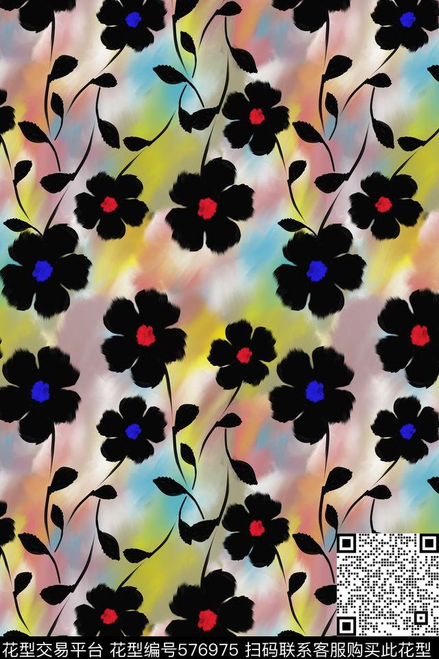 高贵花卉时尚传统印花华亿平台下载（图片编号: 576975） - 瓦栏（Walan）