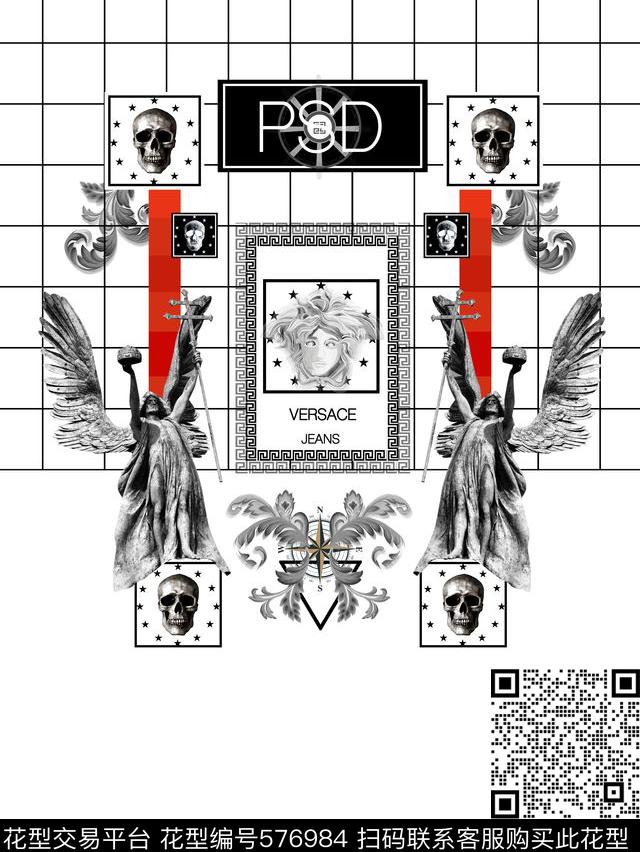 潮牌建筑结构简洁大气数码印花华亿平台下载（图片编号: 576984） - 瓦栏（Walan）