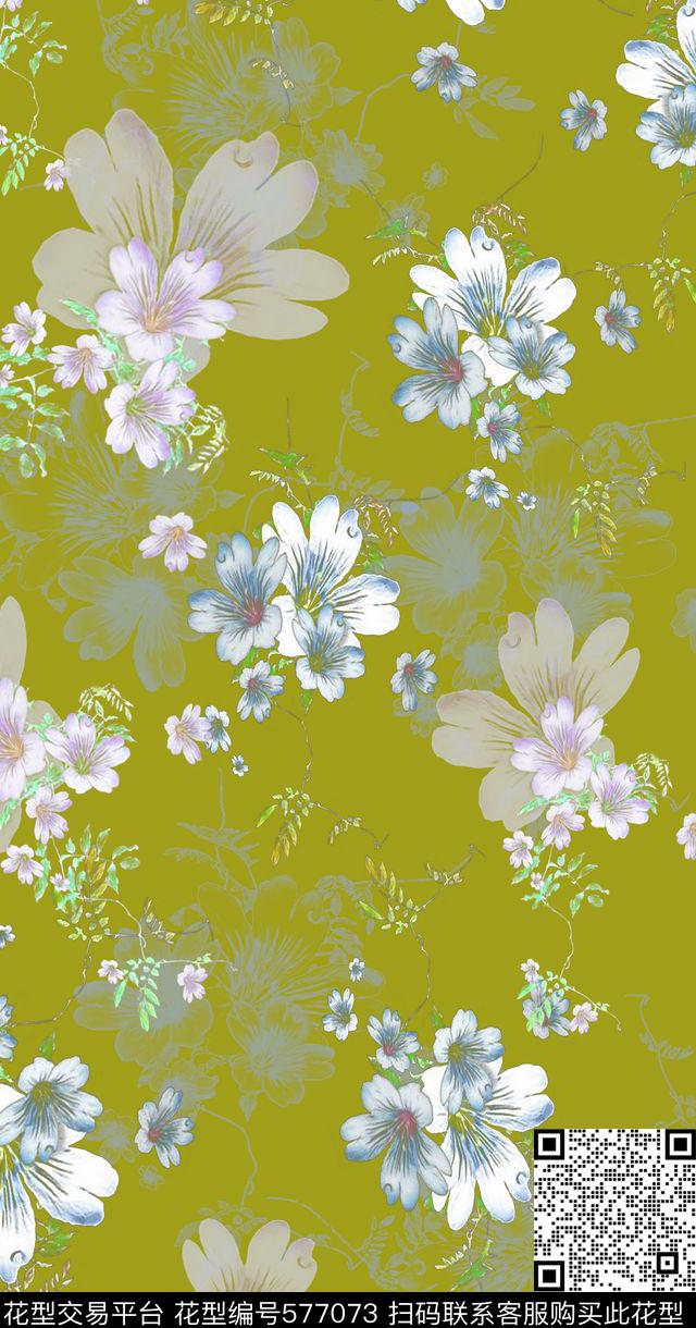民族风图案多色花卉写真数码印花华亿平台下载（图片编号: 577073） - 瓦栏（Walan）
