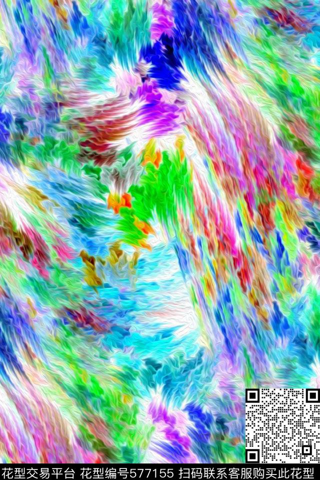 时尚潮流抽象多彩文理泳装数码印花华亿平台下载（图片编号: 577155） - 瓦栏（Walan）
