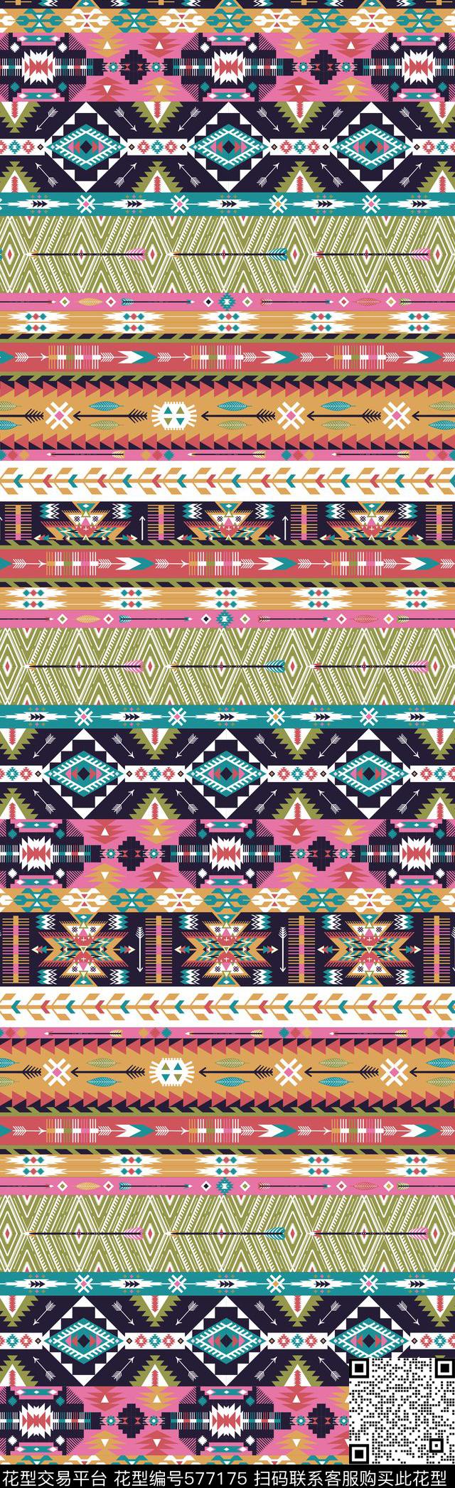 民族风几何长围巾传统印花华亿平台下载（图片编号: 577175） - 瓦栏（Walan）