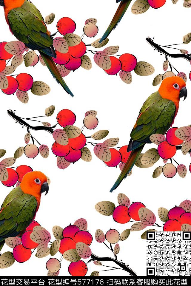 花鸟数码印花华亿平台下载（图片编号: 577176） - 瓦栏（Walan）