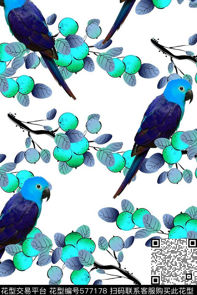 花鸟数码印花华亿平台下载（图片编号: 577178） - 瓦栏（Walan）
