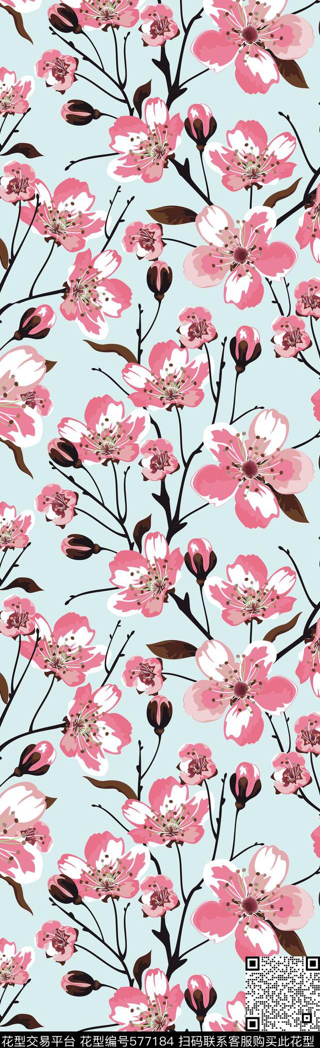 中国风梅花清新传统印花华亿平台下载（图片编号: 577184） - 瓦栏（Walan）