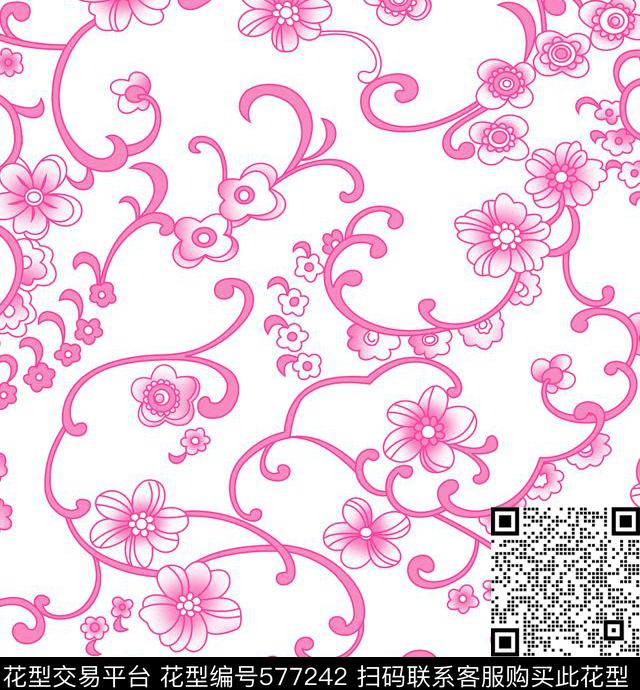 民族风花花纹传统印花华亿平台下载（图片编号: 577242） - 瓦栏（Walan）