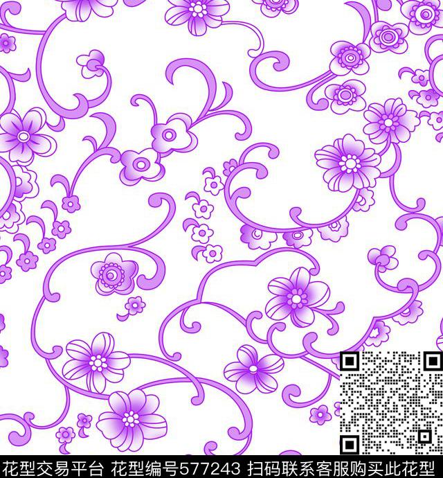 民族风花花纹传统印花华亿平台下载（图片编号: 577243） - 瓦栏（Walan）