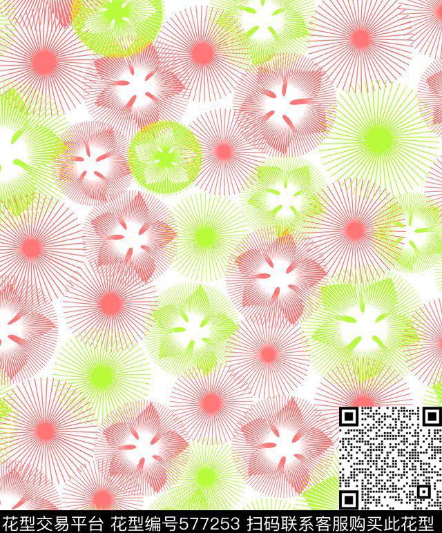 田园风几何五角花传统印花华亿平台下载（图片编号: 577253） - 瓦栏（Walan）