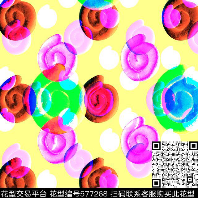 抽象几何幻想数码印花华亿平台下载（图片编号: 577268） - 瓦栏（Walan）