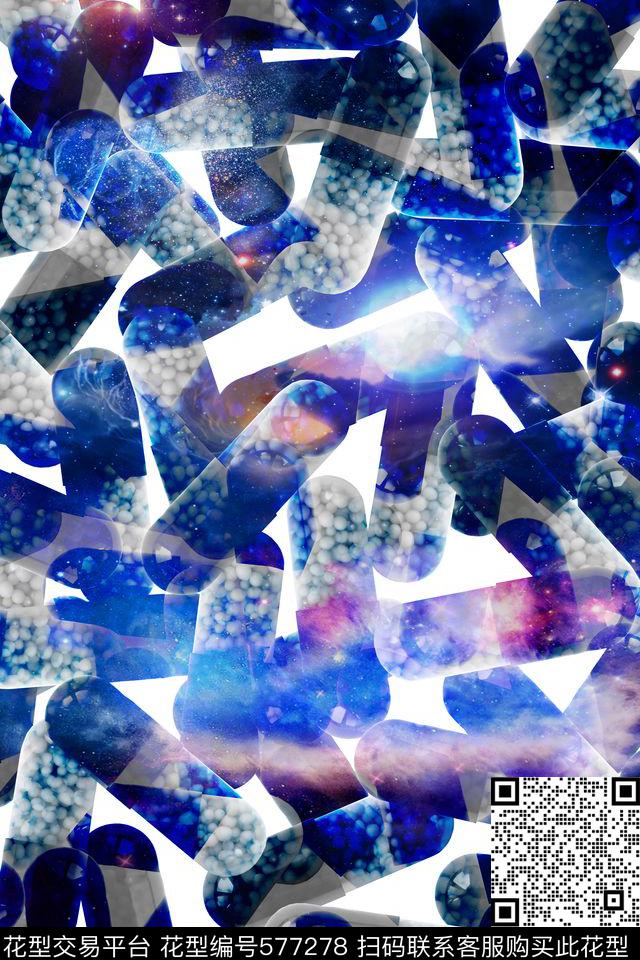 时尚抽象星空胶囊数码印花华亿平台下载（图片编号: 577278） - 瓦栏（Walan）