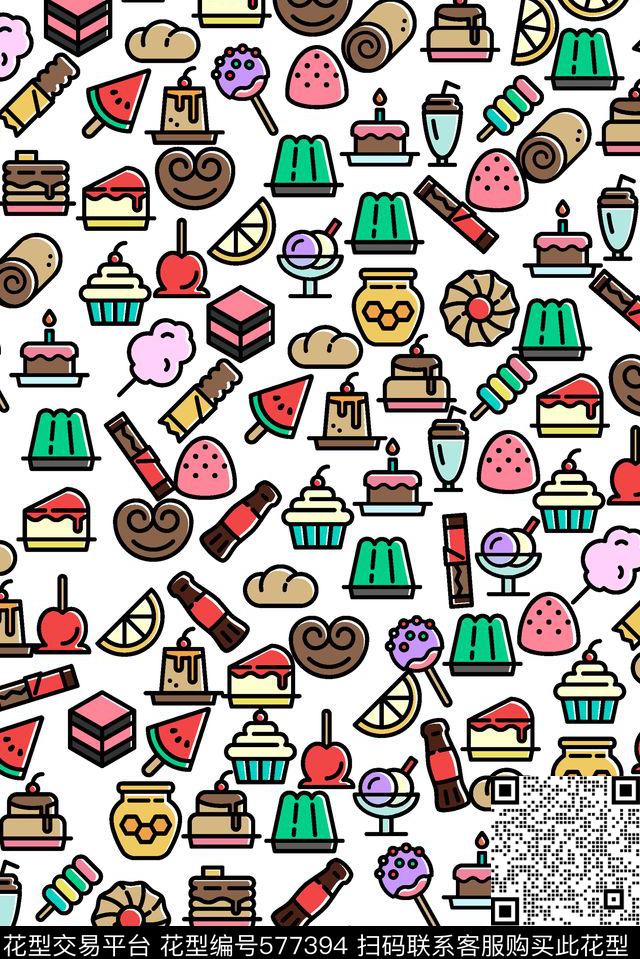 卡通零食图标传统印花华亿平台下载（图片编号: 577394） - 瓦栏（Walan）