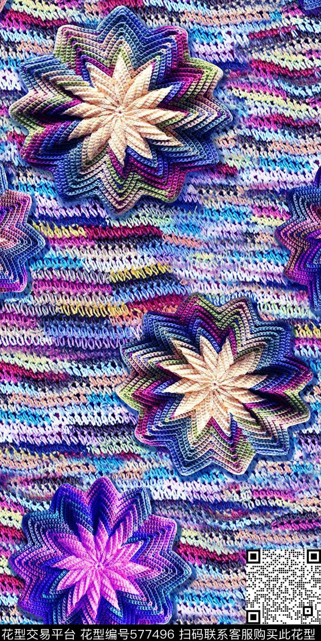 钩花花边织物女装裙子沙发时尚新潮流行数码印花华亿平台下载（图片编号: 577496） - 瓦栏（Walan）