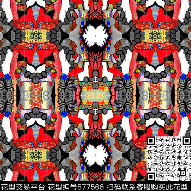 抽象几何民族几何印花数码印花华亿平台下载（图片编号: 577566） - 瓦栏（Walan）