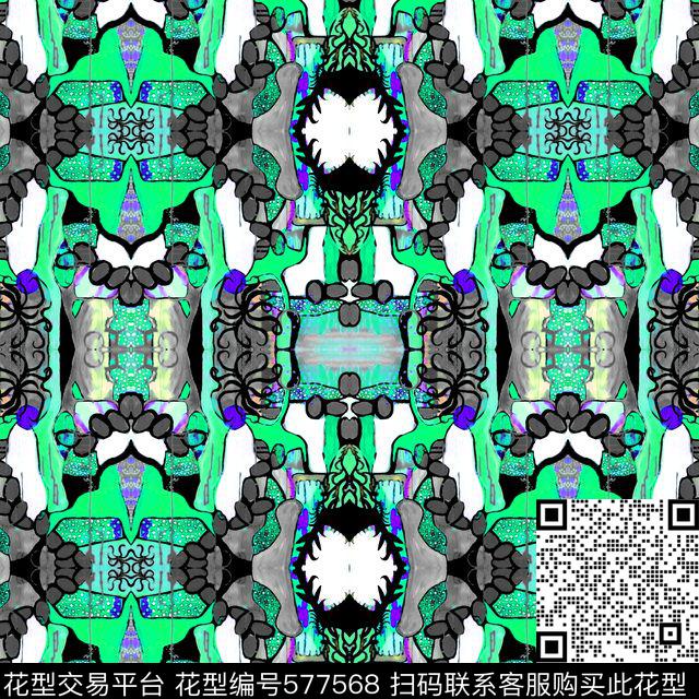 抽象几何民族几何印花数码印花华亿平台下载（图片编号: 577568） - 瓦栏（Walan）