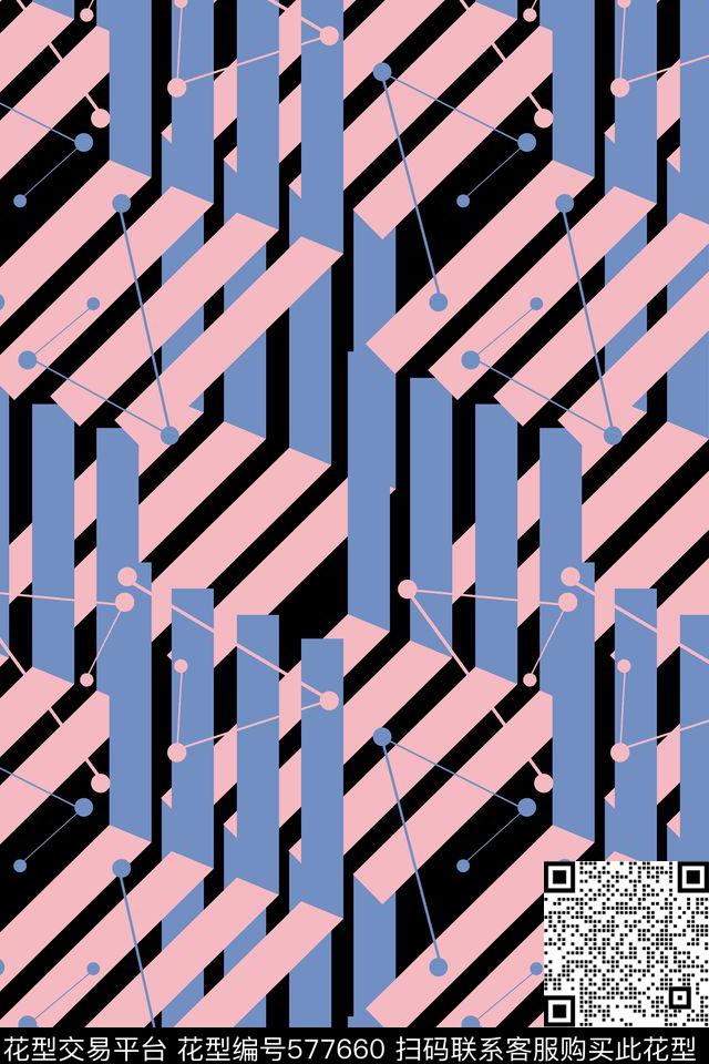 潮流几何色块传统印花华亿平台下载（图片编号: 577660） - 瓦栏（Walan）