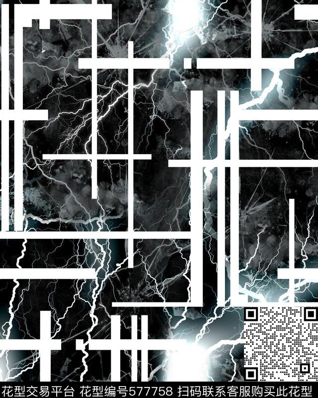 零点--男装创新黑白数码印花华亿平台下载（图片编号: 577758） - 瓦栏（Walan）