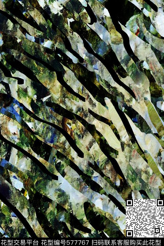 抽象色块动物纹理多变炫彩数码印花华亿平台下载（图片编号: 577767） - 瓦栏（Walan）