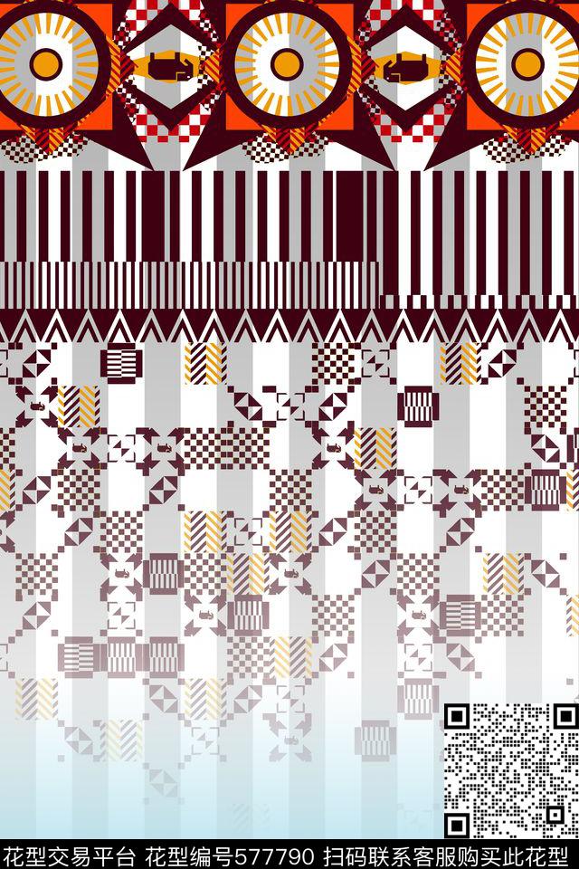 时尚小清新背景几何渐变民族风传统印花华亿平台下载（图片编号: 577790） - 瓦栏（Walan）