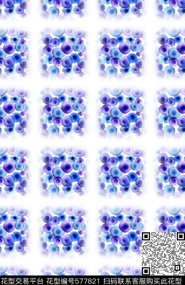 传统时尚简洁手绘水彩花卉意向数码印花华亿平台下载（图片编号: 577821） - 瓦栏（Walan）