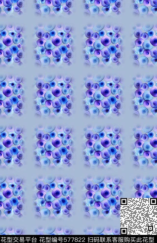 传统时尚简洁手绘水彩花卉意向数码印花华亿平台下载（图片编号: 577822） - 瓦栏（Walan）