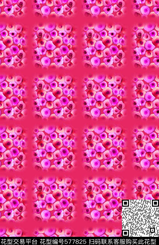 传统时尚简洁手绘水彩花卉意向数码印花华亿平台下载（图片编号: 577825） - 瓦栏（Walan）