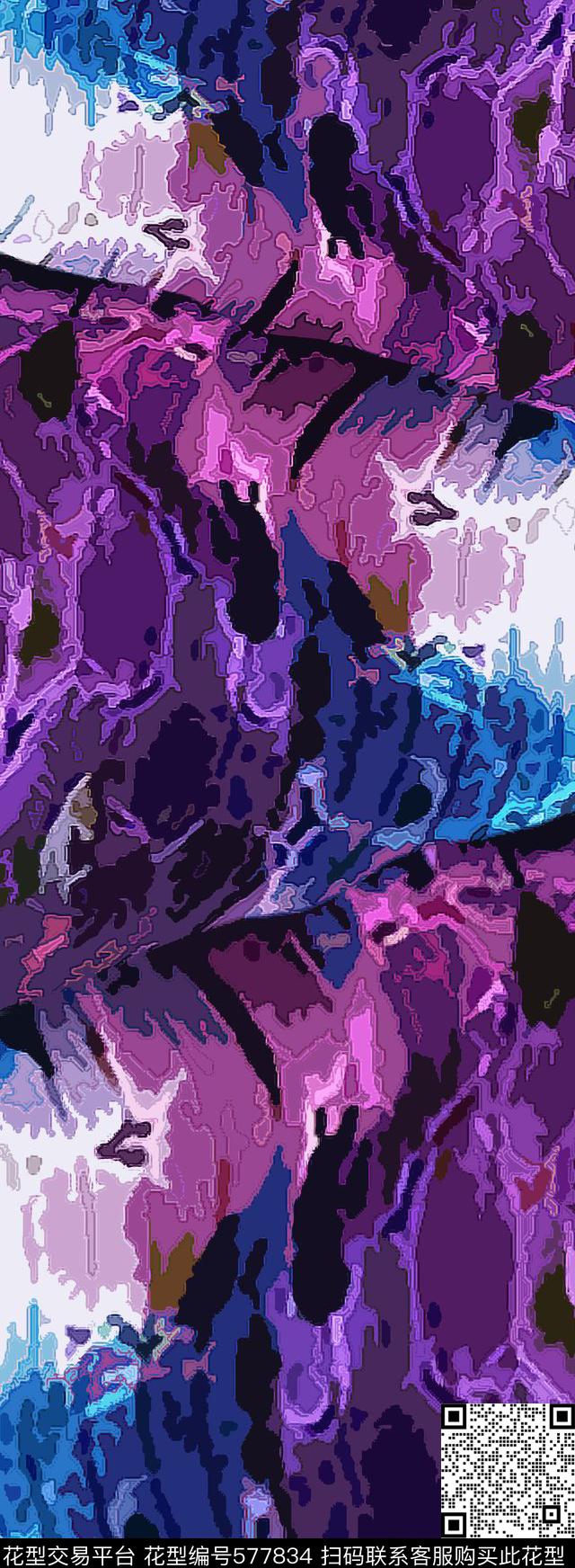 斑斓安逸抽象图案女装传统印花华亿平台下载（图片编号: 577834） - 瓦栏（Walan）