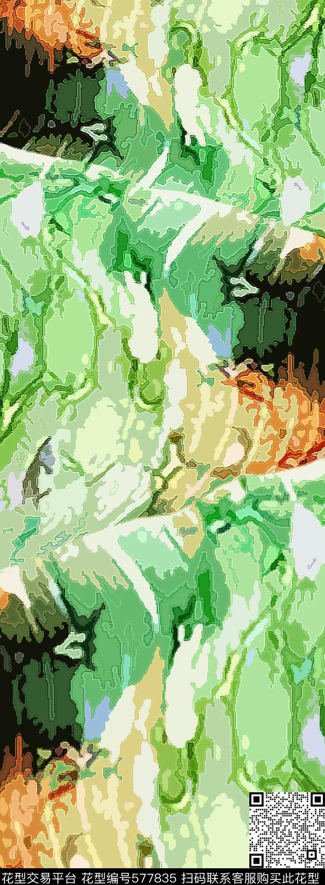 斑斓安逸抽象图案女装传统印花华亿平台下载（图片编号: 577835） - 瓦栏（Walan）