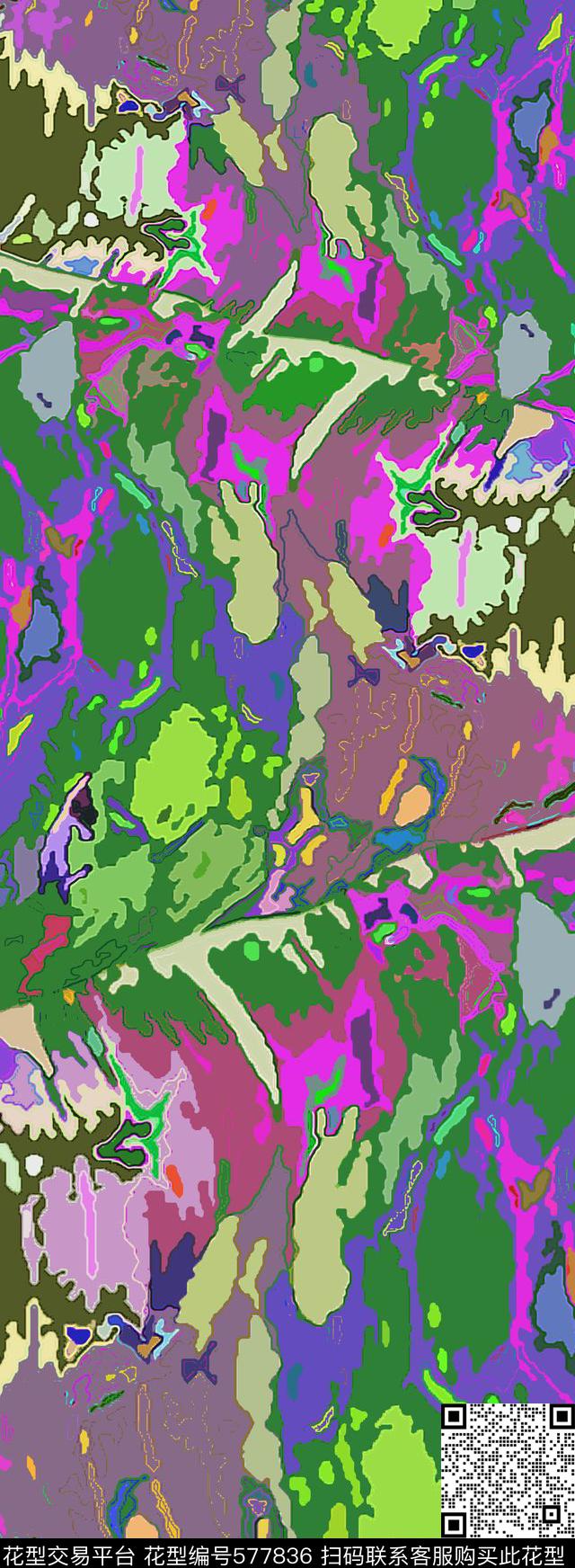 斑斓安逸抽象图案女装传统印花华亿平台下载（图片编号: 577836） - 瓦栏（Walan）