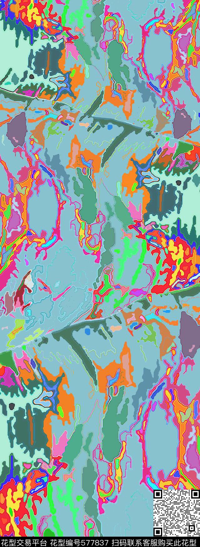 斑斓安逸抽象图案女装传统印花华亿平台下载（图片编号: 577837） - 瓦栏（Walan）