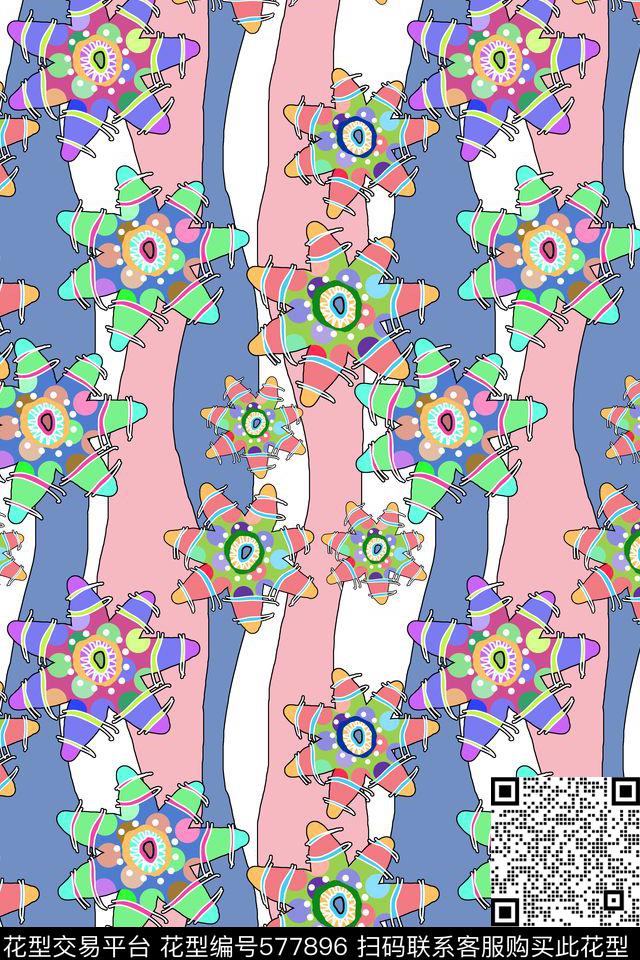 创意花图案传统印花华亿平台下载（图片编号: 577896） - 瓦栏（Walan）