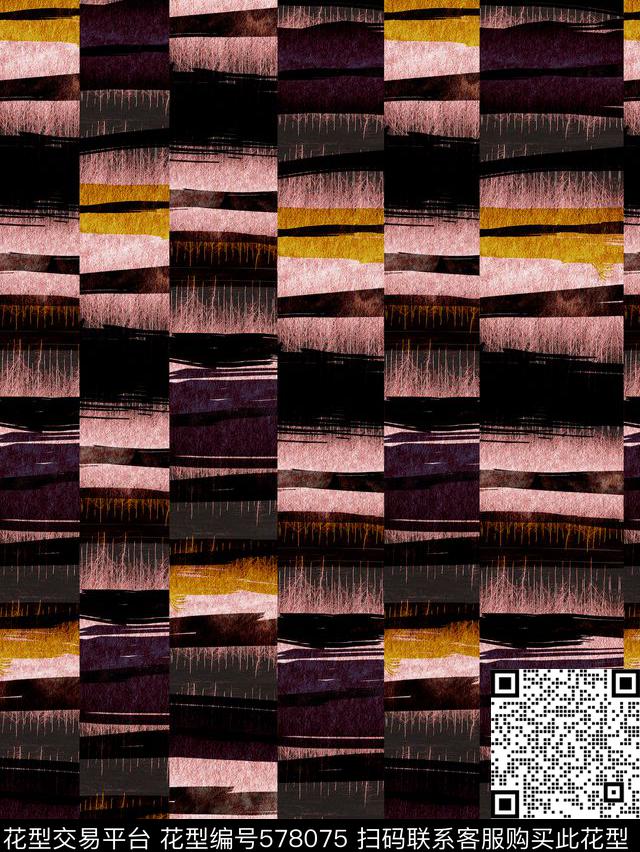 时尚几何条纹数码印花华亿平台下载（图片编号: 578075） - 瓦栏（Walan）