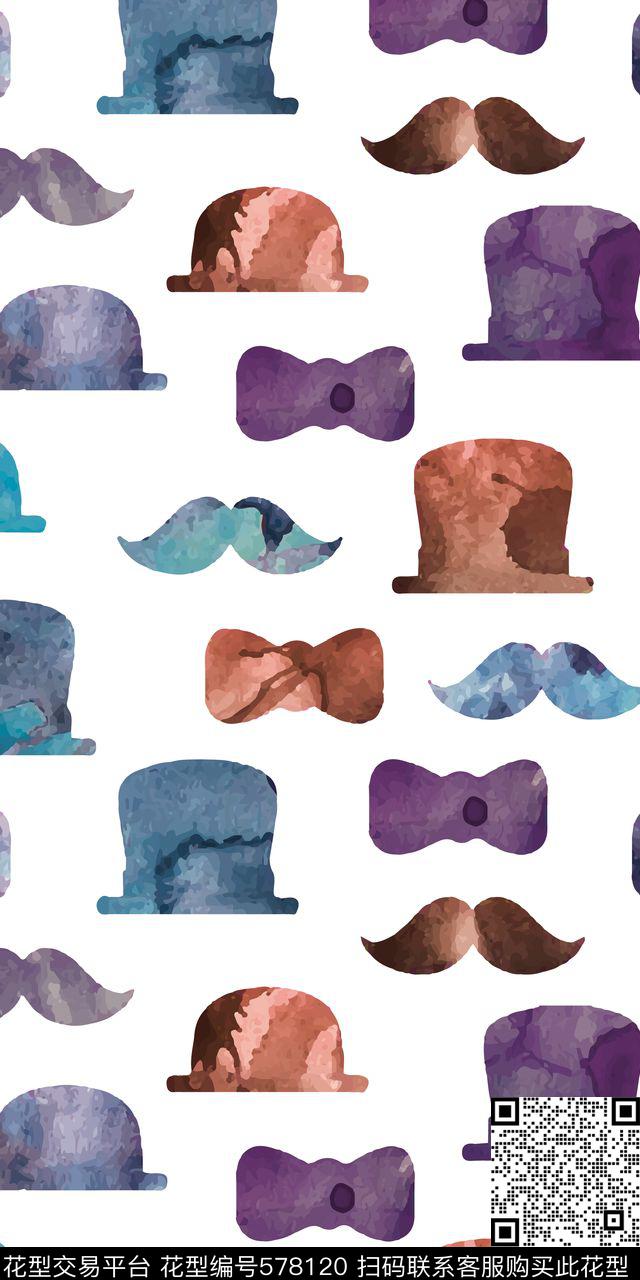 水彩绘画帽子传统印花华亿平台下载（图片编号: 578120） - 瓦栏（Walan）