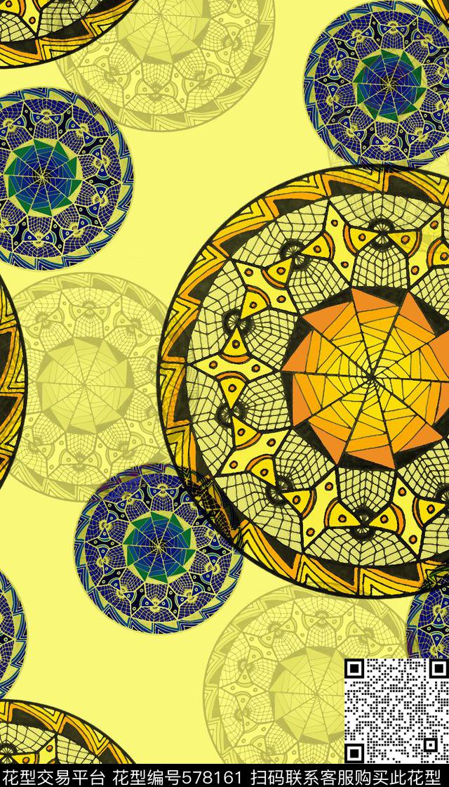 民族风手绘纹样服装传统印花华亿平台下载（图片编号: 578161） - 瓦栏（Walan）