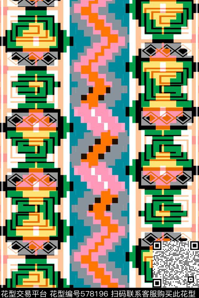 几何格子几何条纹大条纹传统印花华亿平台下载（图片编号: 578196） - 瓦栏（Walan）