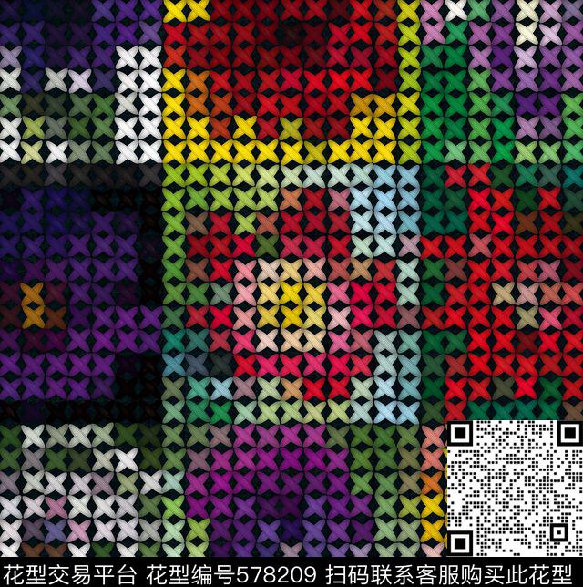 编织花卉几何数码印花华亿平台下载（图片编号: 578209） - 瓦栏（Walan）