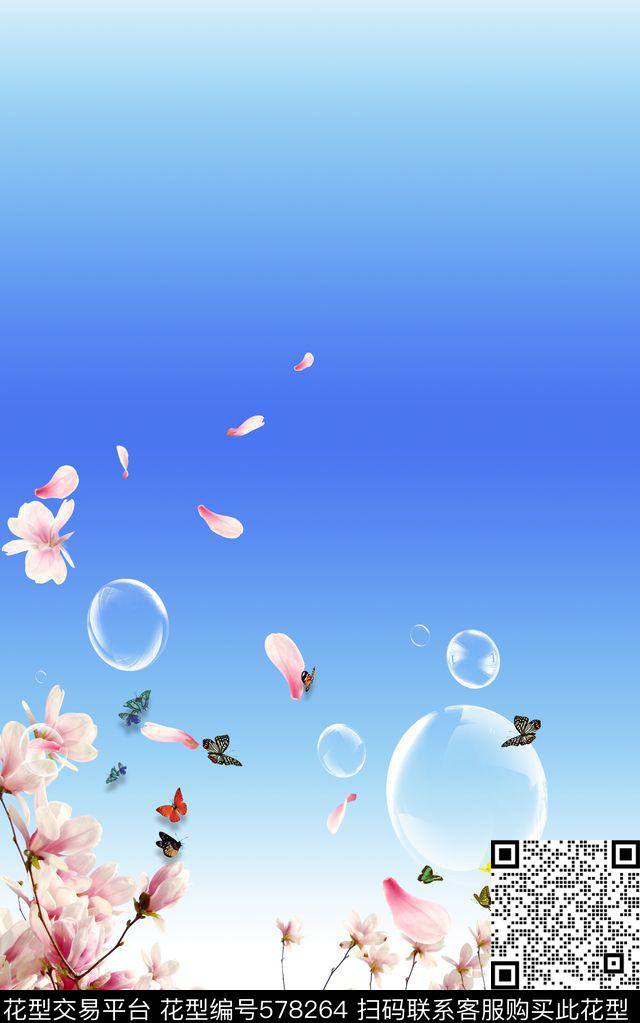 爆款定位玉兰花数码印花华亿平台下载（图片编号: 578264） - 瓦栏（Walan）