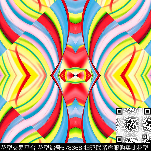 几何抽象矩形传统印花华亿平台下载（图片编号: 578368） - 瓦栏（Walan）