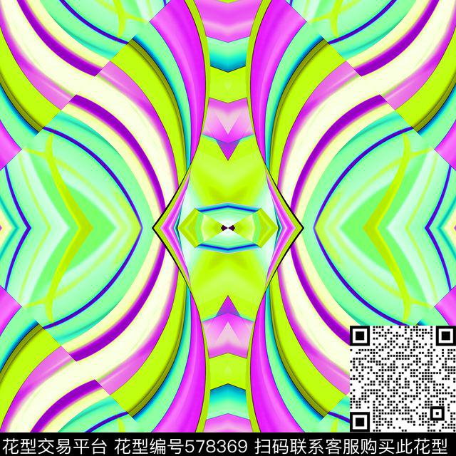 几何抽象矩形传统印花华亿平台下载（图片编号: 578369） - 瓦栏（Walan）