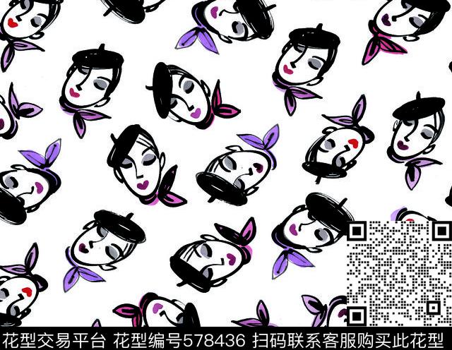 时尚美女流行传统印花华亿平台下载（图片编号: 578436） - 瓦栏（Walan）