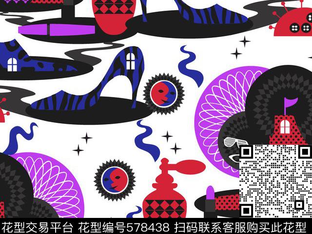 卡通高跟鞋太阳传统印花华亿平台下载（图片编号: 578438） - 瓦栏（Walan）