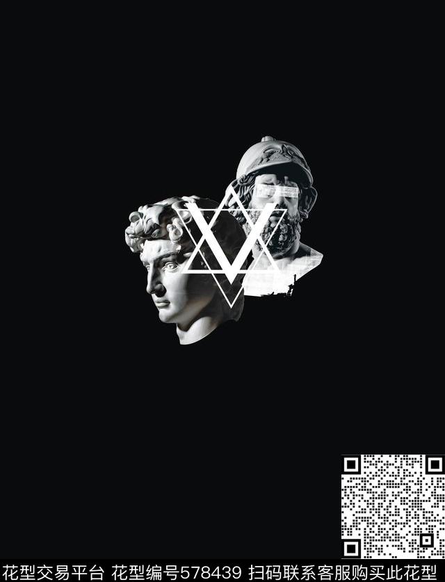 欧式雕像几何数码印花华亿平台下载（图片编号: 578439） - 瓦栏（Walan）