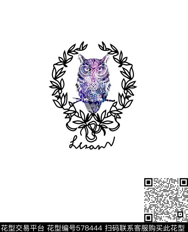 时尚休闲欧式边框动物数码印花华亿平台下载（图片编号: 578444） - 瓦栏（Walan）