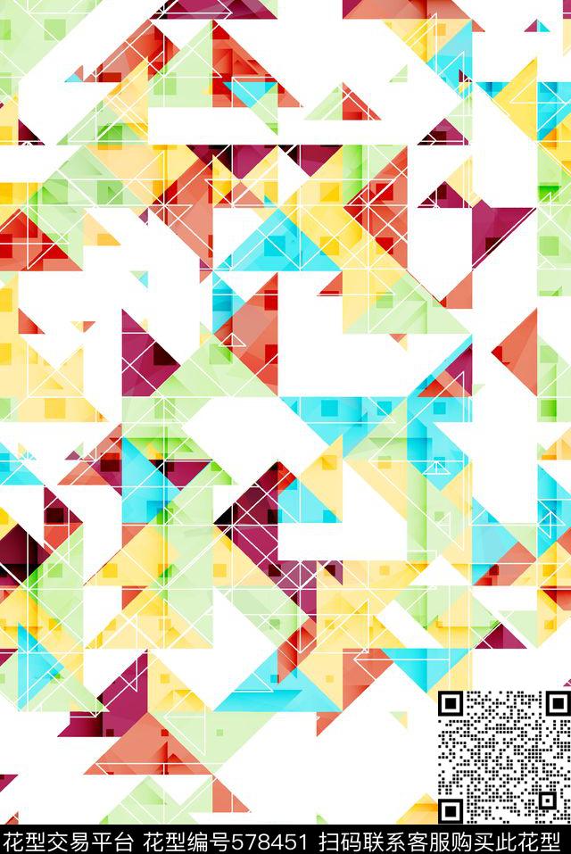 波点色块方格传统印花华亿平台下载（图片编号: 578451） - 瓦栏（Walan）