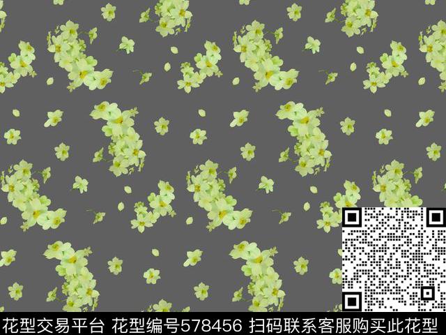 清新花卉数码印花华亿平台下载（图片编号: 578456） - 瓦栏（Walan）