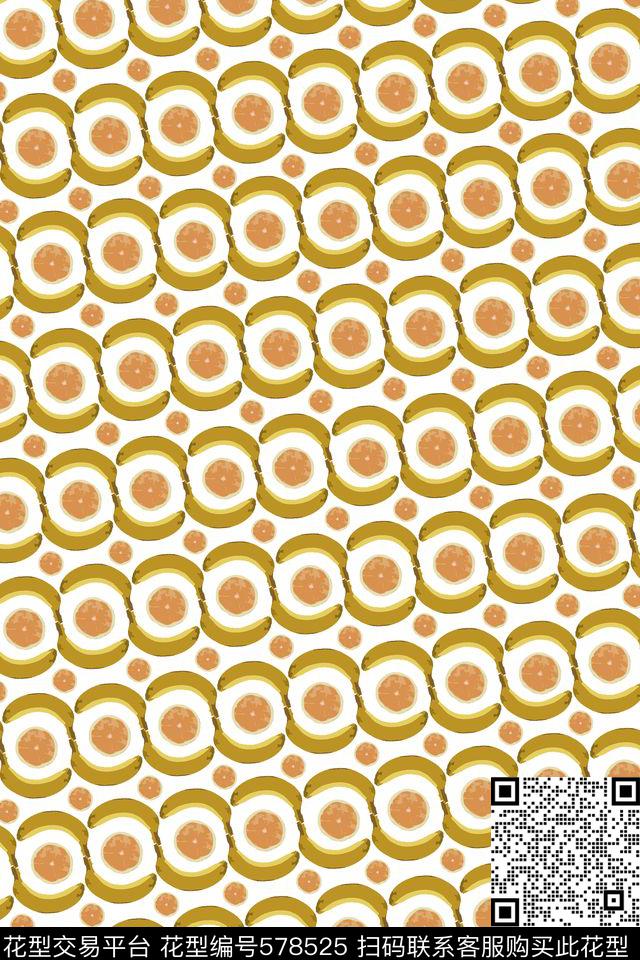 几何水果传统印花华亿平台下载（图片编号: 578525） - 瓦栏（Walan）