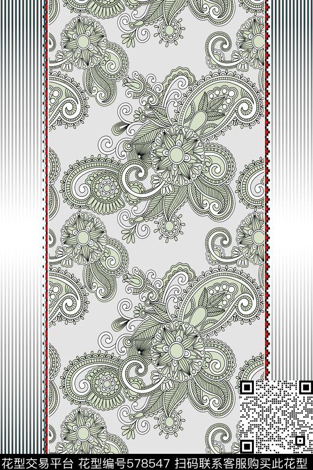 时尚高贵大气古典佩斯利传统印花华亿平台下载（图片编号: 578547） - 瓦栏（Walan）